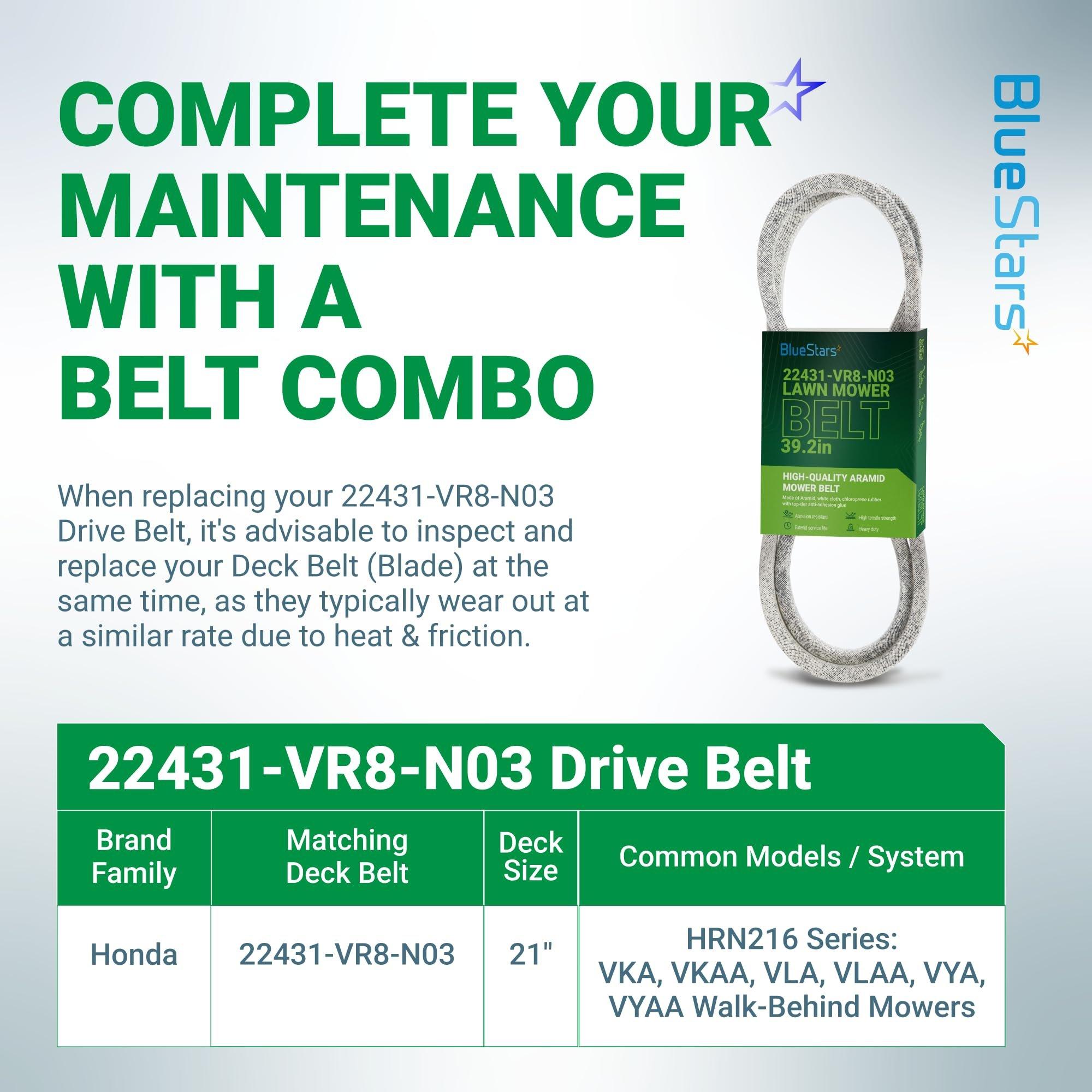 [Lifetime Warranty] 22431-VR8-N03 Drive Belt for Honda 21 Inch Walk-Behind Mowers HRN216 Series HRN216VKA HRN216VKAA HRN216VLA HRN216VLAA HRN216VYA Lawn Mower | 3/8" x 39.2" image 4