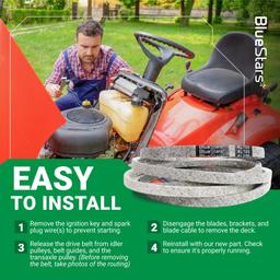 BlueStars 954-04045 Mower Deck Belt for 42-inch Cub Cadet LT1042 RZT42 Toro LX420 LX425 LX426 LX427 LX423 Troy Bilt Bronco MTD - Replaces 754-04045 490-501-M019 112-5800 | Aramid Cord | 1/2 x 109 thumbnail 9