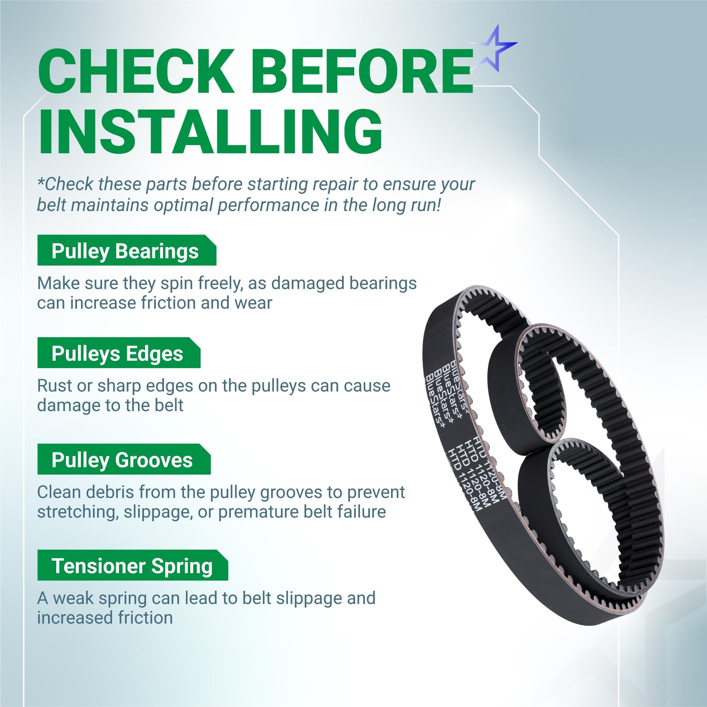 [Lifetime Warranty] 120-3335 Timing Belt - for 30-inch Deck Toro TimeMaster 21199HD 20199 20200 20975 20977 Exmark ECKA30 ECS180CKA30000 - Replaces 1203335 265-610 | 44" x 3/4" image 6