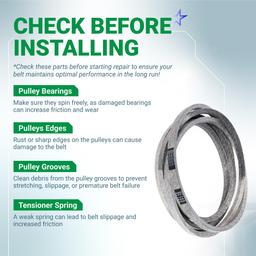 [Lifetime Warranty] 954-04138A Mower Deck Belt - for 54-inch Deck Cub Cadet RZT 54 Craftsman ZTL8000 MTD White Outdoor ZT54 Zero Turn Mowers - Replaces 954-04138 754-04138A 754-04138 | 5/8" x 143" thumbnail 8