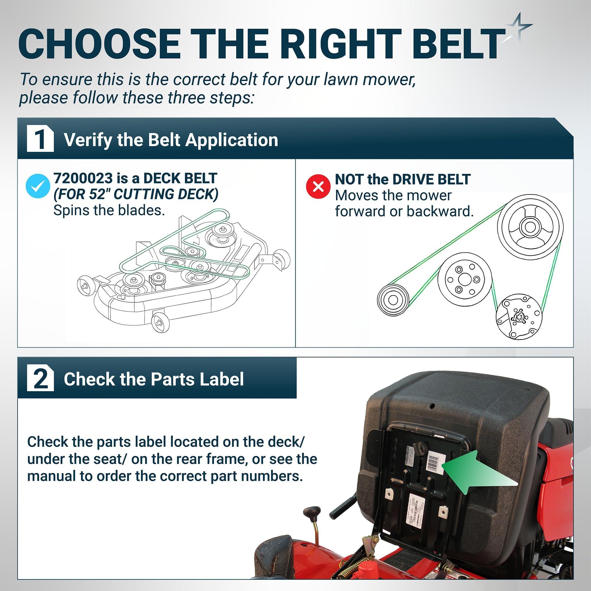 [Lifetime Warranty] [Upgraded Grip120] 07200023 Deck Belt - for 52 Inch Deck Ariens Ikon X, Ikon XD, Zoom, Zoom XL, Gravely ZT X & ZTXL 52" Deck Belt - Replaces Exmark/Toro 130-0843 | 1/2" x 145.5" image 6