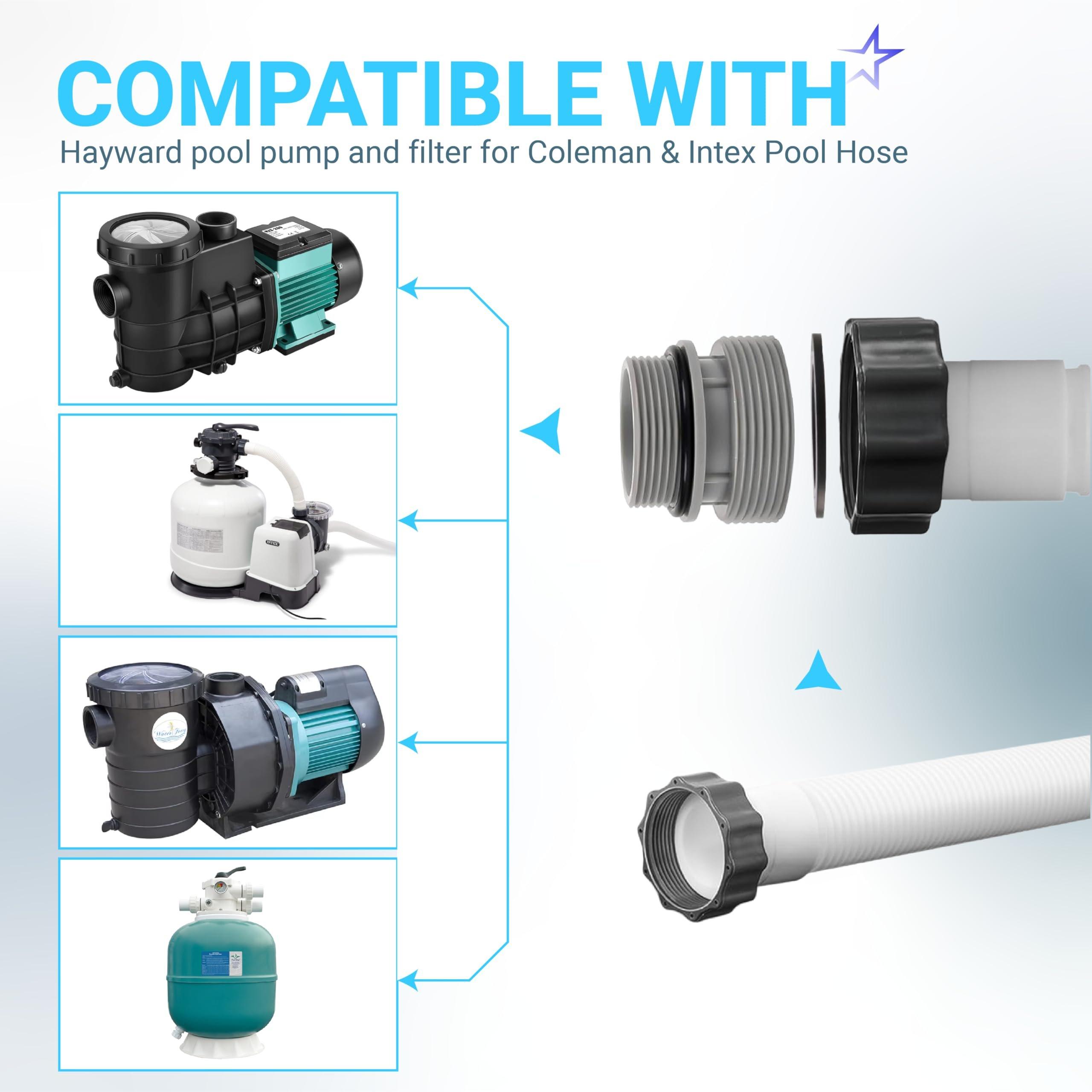 [Lifetime Warranty] 4560 Conversion Adapters Kit - Compatible with Intex Hayward Coleman, Filter Hose Conversion Kit 40mm to 1 1/2 Inch Pool Hose Adapter Fitting, Above Ground Pool Pump Connector - Pack of 4 image 3