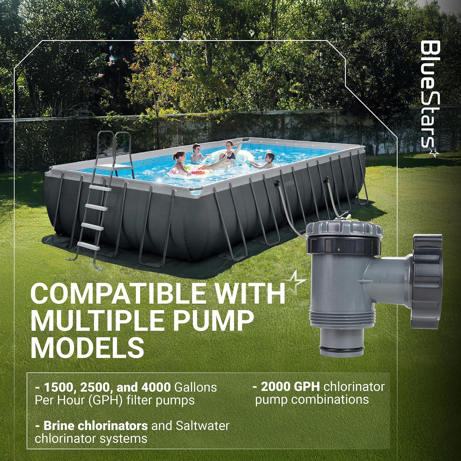 [Lifetime Warranty] Plunger Valve for Intex Pool, 38mm Pool Pump Plunger Valve Connection, 1.5 Inch On Off 1 1/2" Above Ground Filter Replacement, 1.5" Hose Support, Fits 1500 2500 4000 GPH Drain Pump image 4