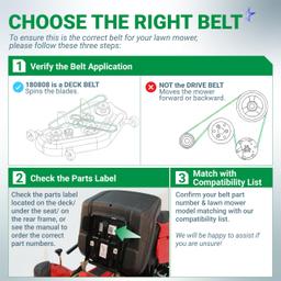 180808 Deck Belt - for 48 inch Deck Husqvarna GT5000 YTH2148 YTH2048 YTH2248 YTH1848XP YTH2448 AYP Craftsman Lawn Mowers - Replaces 532180808 174369 532174369 | 5/8" x 89" thumbnail 3