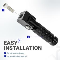 M8 Motorcycle Foldable Foot Pegs - CNC Aluminum 90° Foldable Anti-Slip Footrests - Universal Pedals for Bike E-Bike ATV UTV Dirt Bike Go Kart (Black) - Pack of 2 thumbnail 6