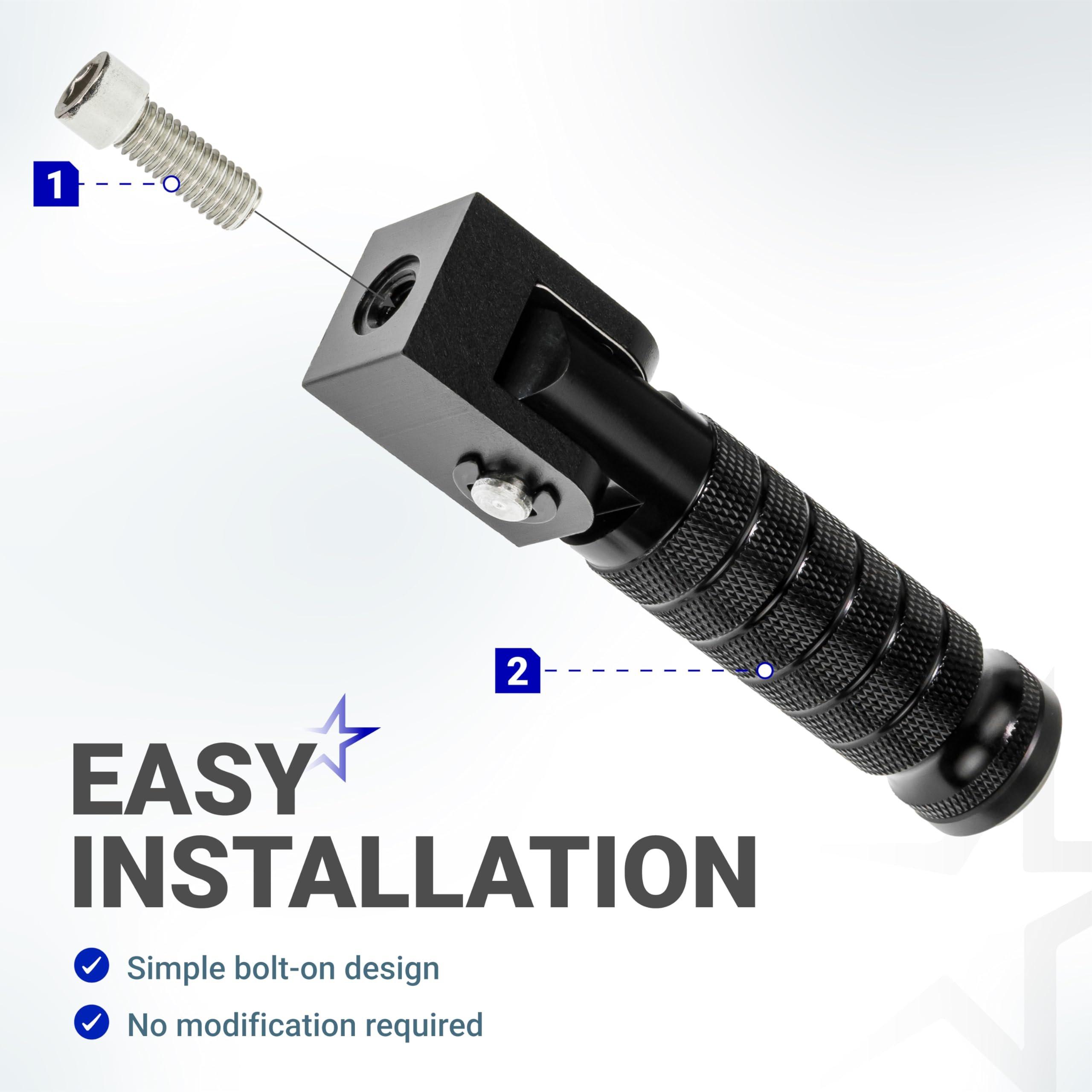 M8 Motorcycle Foldable Foot Pegs - CNC Aluminum 90° Foldable Anti-Slip Footrests - Universal Pedals for Bike E-Bike ATV UTV Dirt Bike Go Kart (Black) - Pack of 2 image 6