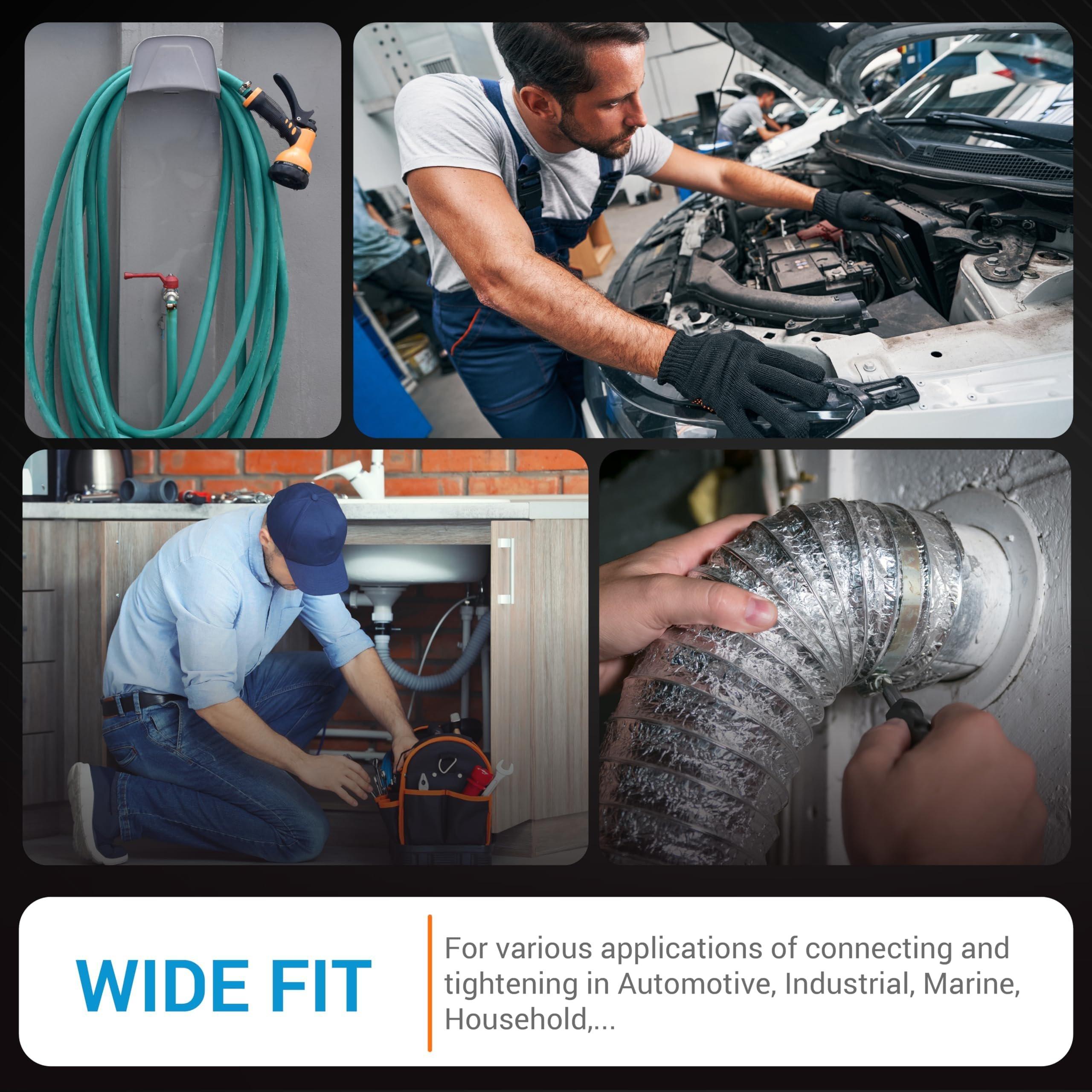 1.5" T-Bolt Hose Clamps with Working Range 44mm - 50mm, 304 Stainless Steel - Compatible with Automotive, Industrial, Marine, Household, Exhaust system, Turbo Intake, Intercooler Pipe - Pack of 2 image 5