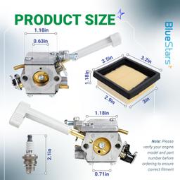 BP42 Carburetor - Compatible with Ryobi RY08420 RY08420A RY42WB RY42BPEMC Backpack Leaf Blower 308054093 900777005 308054079 WT-1086 Carb with Air Filter Fuel Filter Spark Plug Primer Bulb thumbnail 3