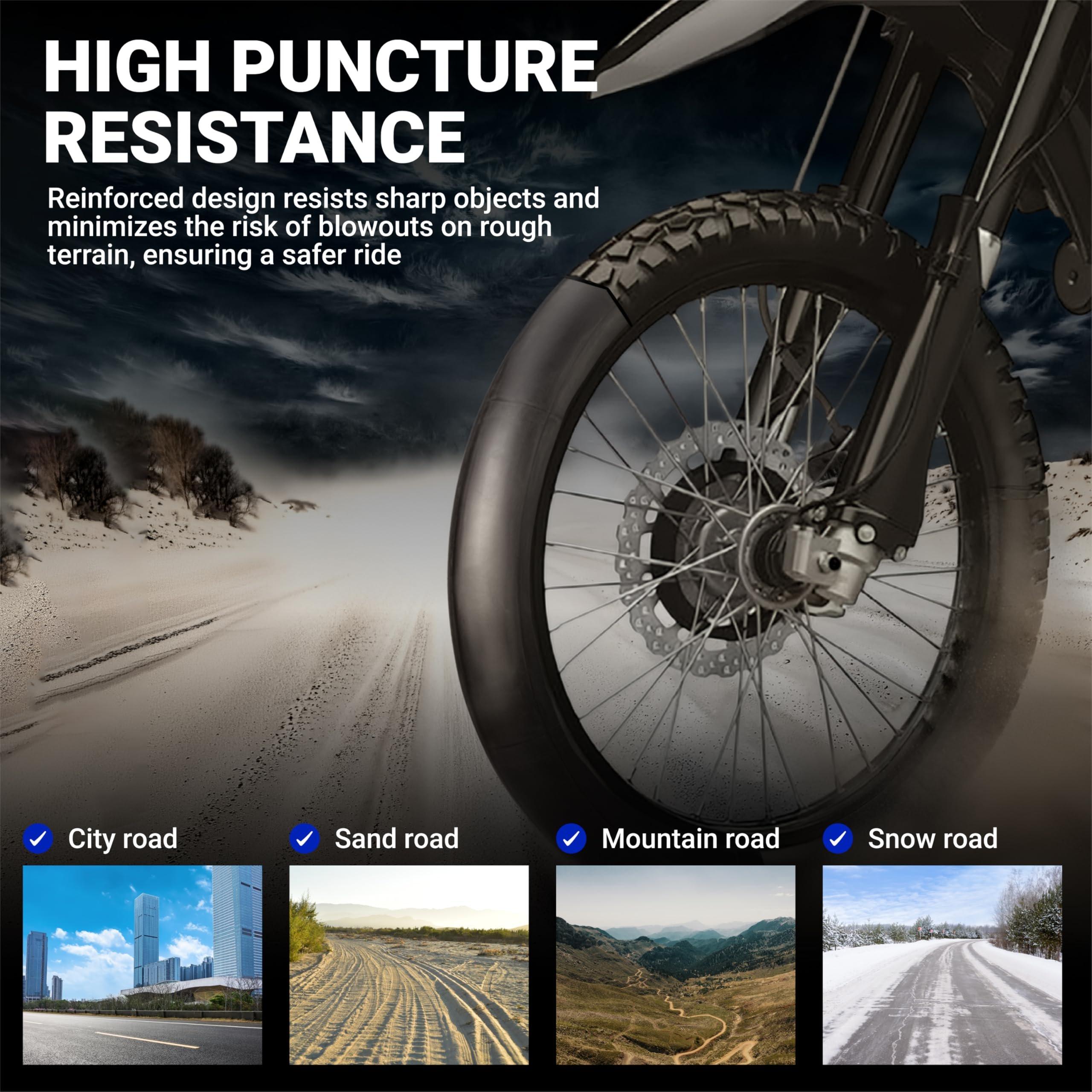 2.75/3.00-19" Motorcycle Inner Tube - 2.5mm Heavy-Duty Butyl Rubber - TR4 Straight Valve Stem - Fits 2.75-19 3.00-19 70/100-19 80/100-19 - Compatible with Surron Talaria Segway - Pack of 2 image 4