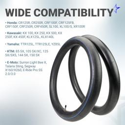 2.75/3.00-19" Motorcycle Inner Tube - 2.5mm Heavy-Duty Butyl Rubber - TR4 Straight Valve Stem - Fits 2.75-19 3.00-19 70/100-19 80/100-19 - Compatible with Surron Talaria Segway - Pack of 2 thumbnail 8