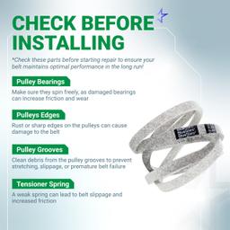 180808 Deck Belt - for 48 inch Deck Husqvarna GT5000 YTH2148 YTH2048 YTH2248 YTH1848XP YTH2448 AYP Craftsman Lawn Mowers - Replaces 532180808 174369 532174369 | 5/8" x 89" thumbnail 7