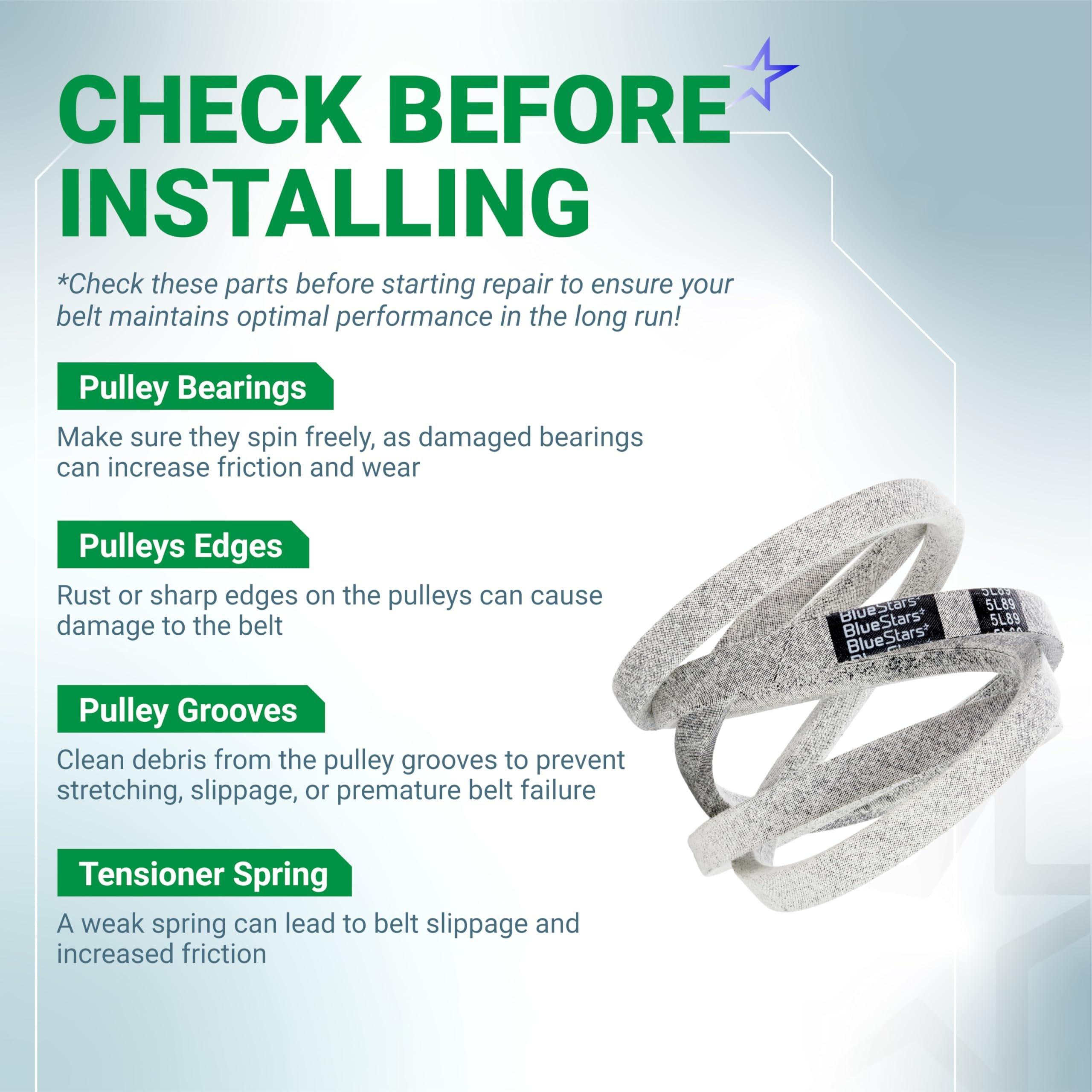 180808 Deck Belt - for 48 inch Deck Husqvarna GT5000 YTH2148 YTH2048 YTH2248 YTH1848XP YTH2448 AYP Craftsman Lawn Mowers - Replaces 532180808 174369 532174369 | 5/8" x 89" image 7