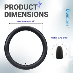 2.75/3.00-19" Motorcycle Inner Tube - 2.5mm Heavy-Duty Butyl Rubber - TR4 Straight Valve Stem - Fits 2.75-19 3.00-19 70/100-19 80/100-19 - Compatible with Surron Talaria Segway - Pack of 2 thumbnail 1