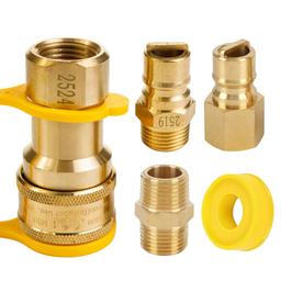 1/2" Gas Pressure Regulator, Adjustable Natural Gas and Liquefied Interchange Pressure Regulator with 2 Brass 1/2" NPT Conversion Adapters for NG/LPG Applications Grill, Heater, Oven, Stove thumbnail 0