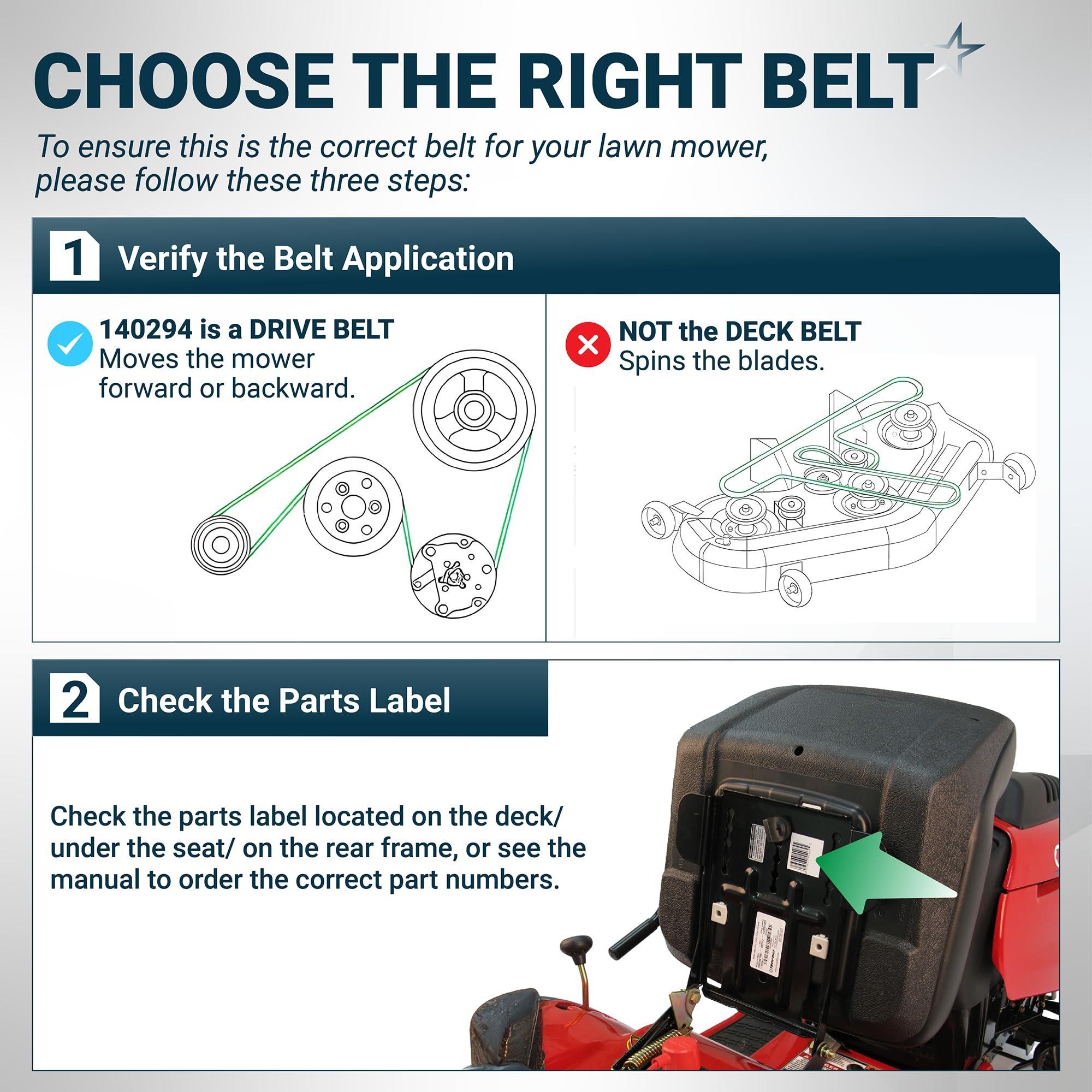 [Upgraded Grip120] 140294 Ground Drive Belt - for AYP Husqvarna Craftsman LTH1542 LTH130 YTH150 YTH180 Ride Mowers - Replaces 532140294 140067 24103 531300768 | 1/2" x 82.5" image 6