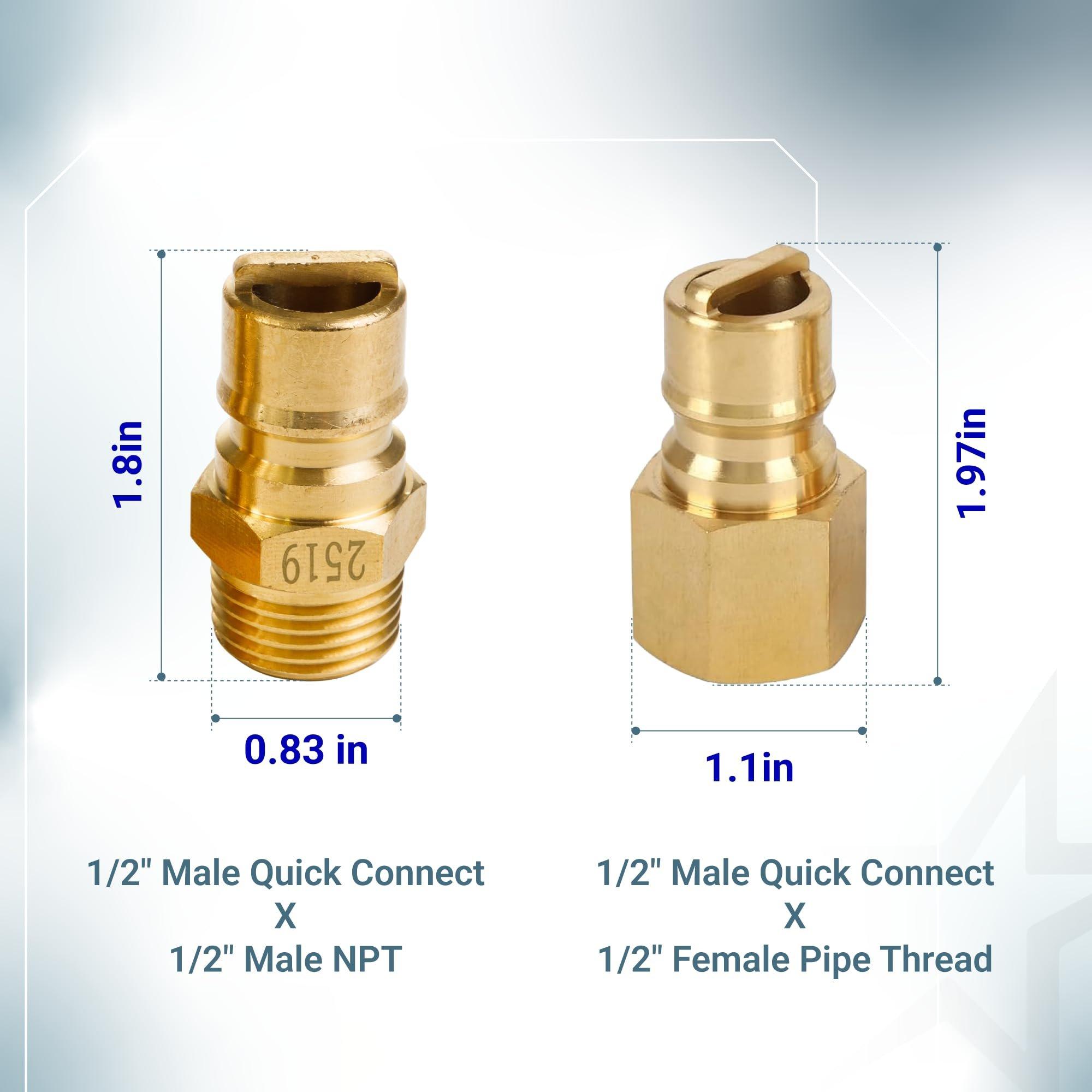 1/2" Gas Pressure Regulator, Adjustable Natural Gas and Liquefied Interchange Pressure Regulator with 2 Brass 1/2" NPT Conversion Adapters for NG/LPG Applications Grill, Heater, Oven, Stove image 2