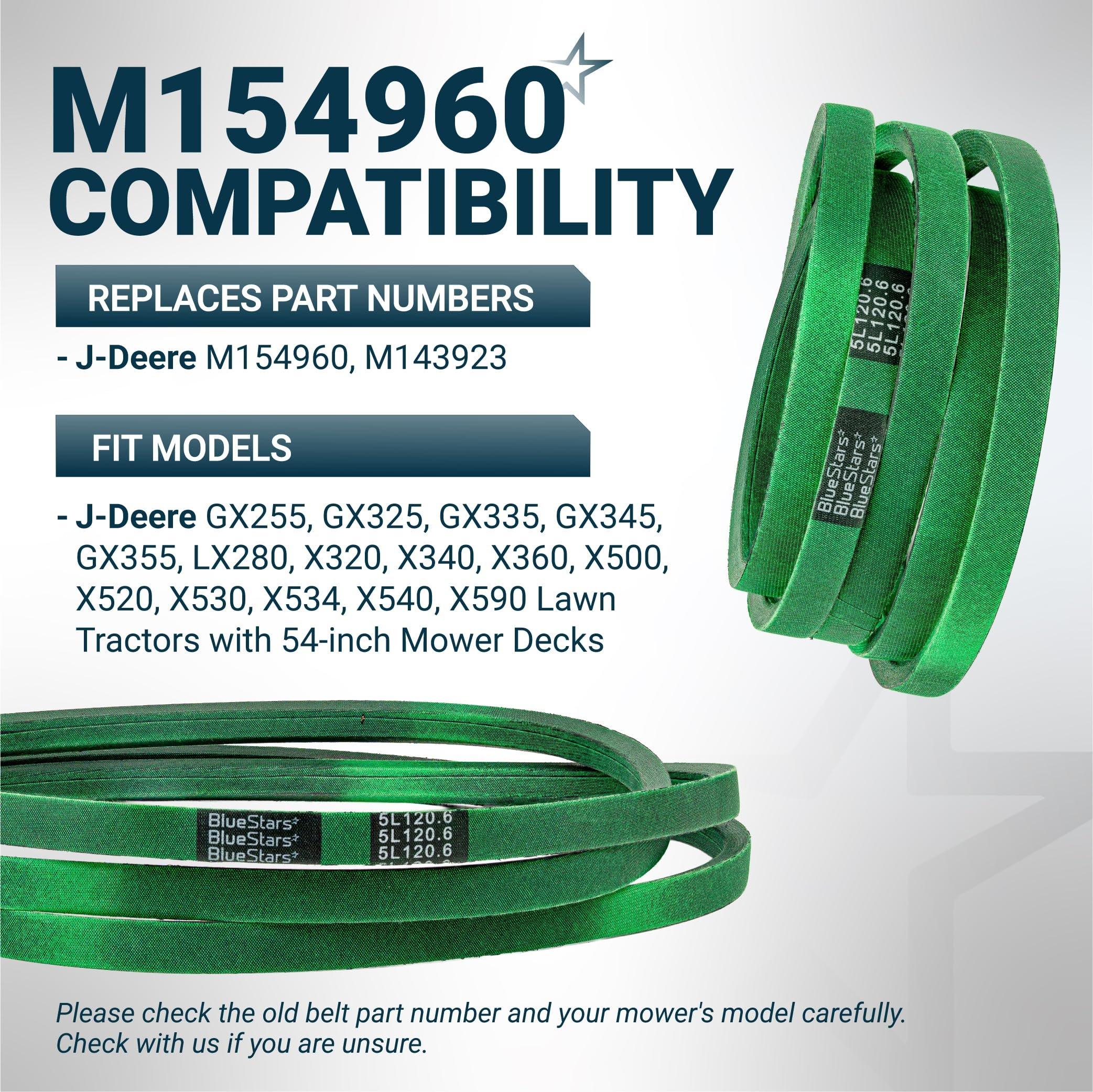 [Upgraded Grip120] M154960 Secondary Deck Belt for 54 Inch John Deere GX255 GX335 GX355 X540 X320 X530 X590 Lawn Mower - Replaces M143923 | 5/8" x 120.6" image 5