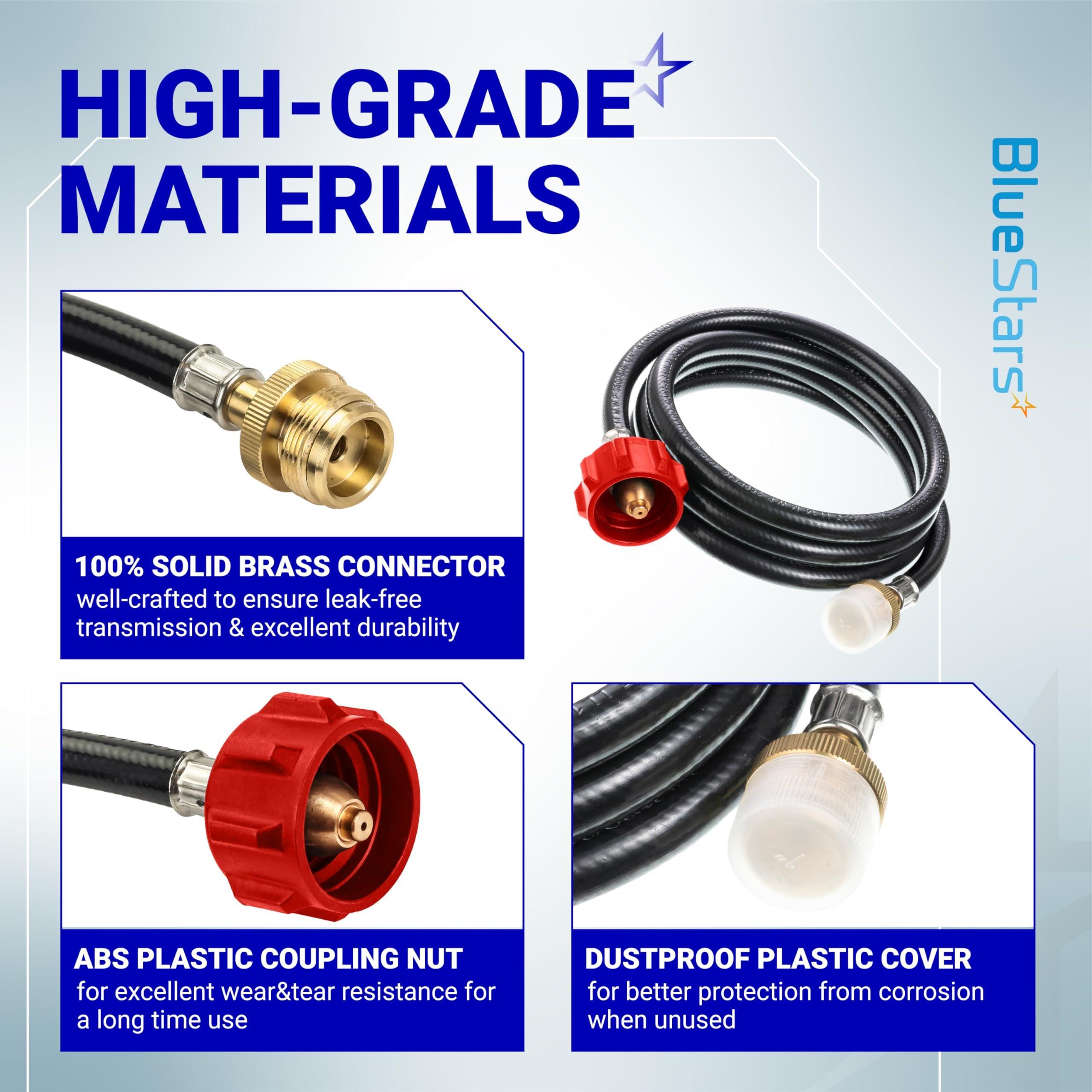 6FT Propane Hose Adapter 1lb to 20lb with QCC1/Type1 for 5-40lb Propane Tanks - for Weber Q, Coleman Camp Stove, Buddy Heater, Blackstone Griddle CGA600 Connection image 5