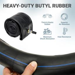 2.75/3.00-19" Motorcycle Inner Tube - 2.5mm Heavy-Duty Butyl Rubber - TR4 Straight Valve Stem - Fits 2.75-19 3.00-19 70/100-19 80/100-19 - Compatible with Surron Talaria Segway - Pack of 2 thumbnail 3