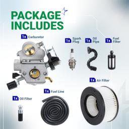 MS391 Carburetor Kit for Stihl MS311 MS311Z MS391C Walbro WTE-9A WTE-17 Chainsaw - Replaces 1140 120 0601 1140 120 0605 1140 120 0600 - Includes Fuel Filter Spark Plug Fuel Line thumbnail 2