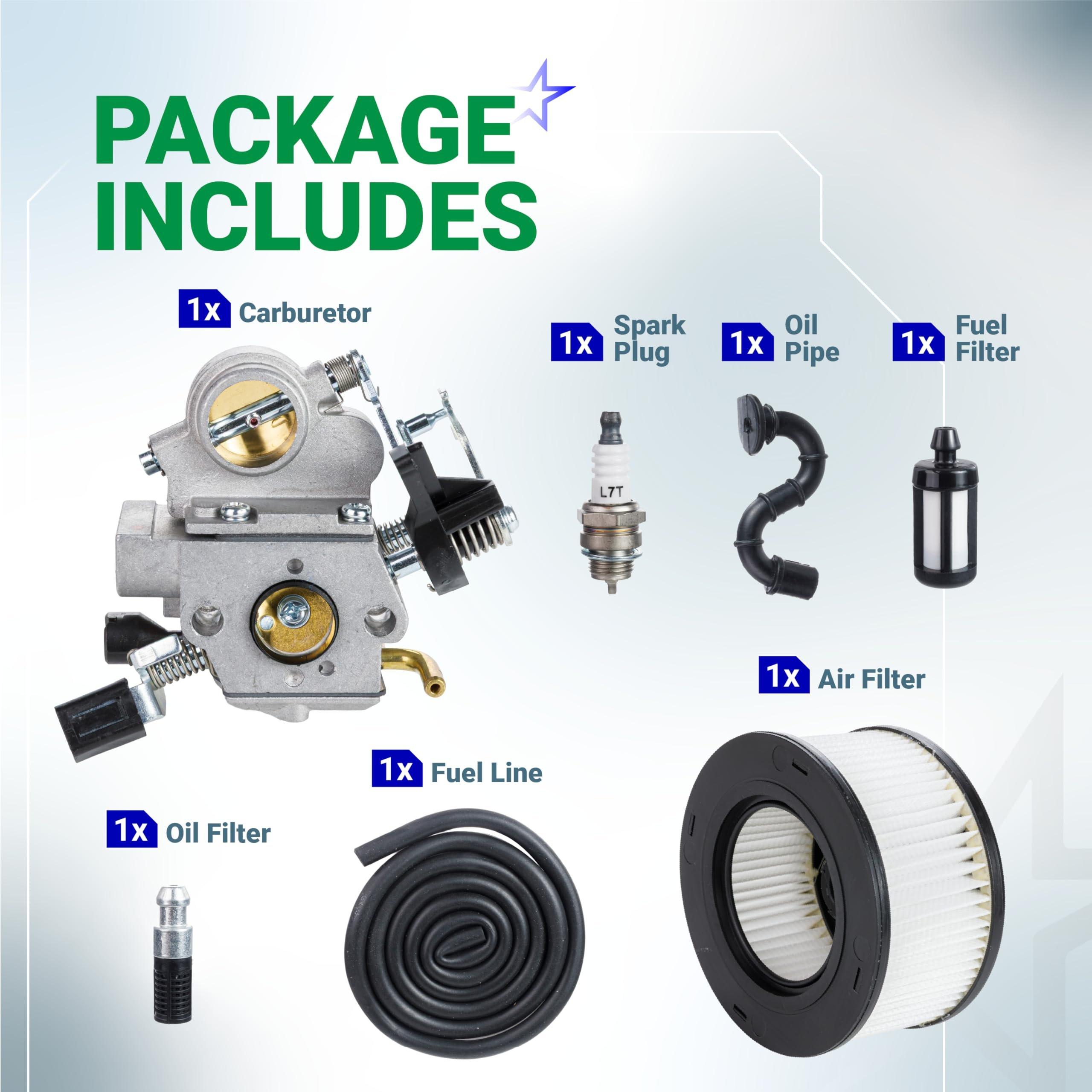 MS391 Carburetor Kit for Stihl MS311 MS311Z MS391C Walbro WTE-9A WTE-17 Chainsaw - Replaces 1140 120 0601 1140 120 0605 1140 120 0600 - Includes Fuel Filter Spark Plug Fuel Line image 2