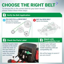 954-04317A Drive Belt - for Cub Cadet RZT-L42 RZT-L46 RZT-L50 RZT-S42 RZT-S46 RZT-S50 MTD Troy Bilt Craftsman Lawn Mower - Replaces 954-04317 490-501-C069 754-04317 | 1/2" x 67" thumbnail 3