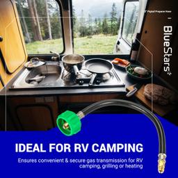 [1/4" Inverted Male Flare] PO2 12" inch Pigtail Propane Hose Connector, Connects QCC1 with Acme Nut - for 2-Stage Auto Changeover Regulator, Connects Propane Cylinder to RV Van Trailer Tank thumbnail 8