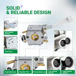 BP42 Carburetor - Compatible with Ryobi RY08420 RY08420A RY42WB RY42BPEMC Backpack Leaf Blower 308054093 900777005 308054079 WT-1086 Carb with Air Filter Fuel Filter Spark Plug Primer Bulb thumbnail 5