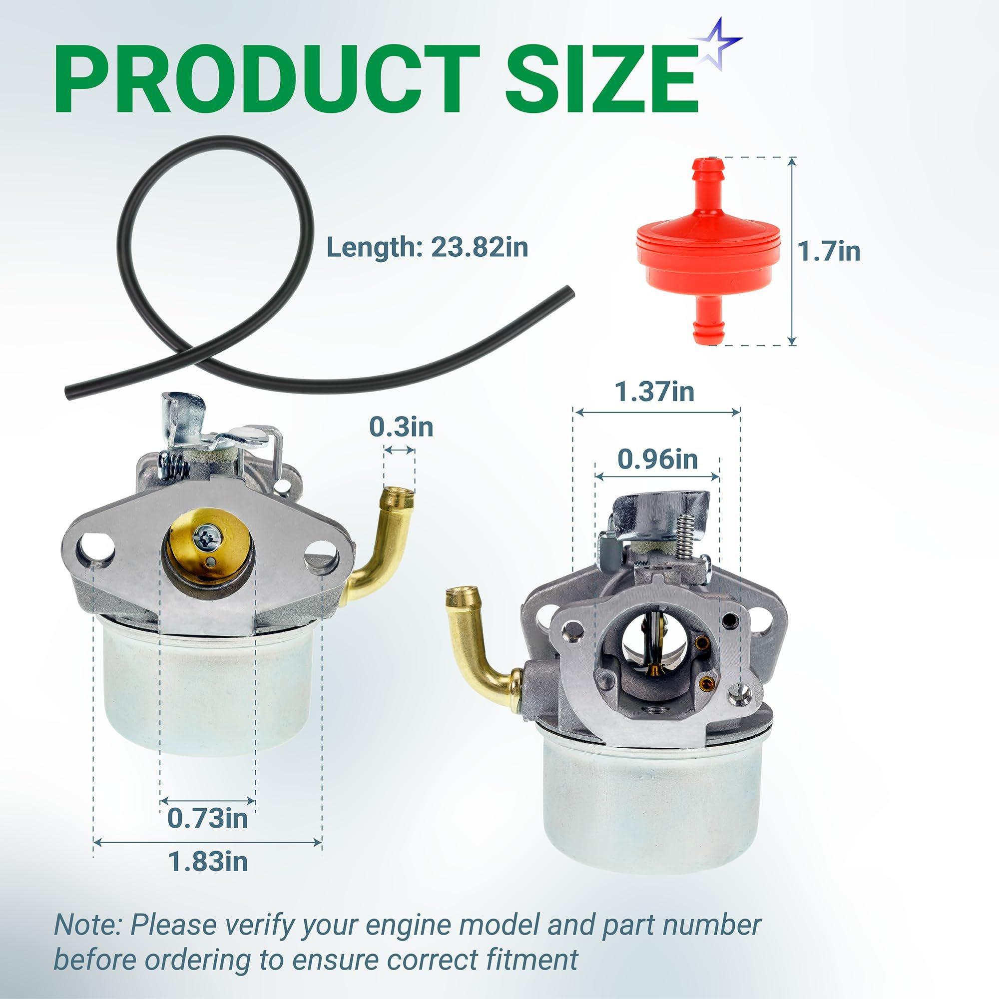 798653 Intek 206 Carburetor Air Filter Maintenance Kit (1x Carburetor, 1x air filter, 1x Fuel Hose, 1x Fuel Filter, 1x Choke Lever kit, 2x Gaskets) image 2