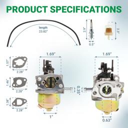 951-14423 Carburetor Kit Compatible with Lawn Mower Cub Cadet ST100 SC100 SC500 Craftsman MTD 159cc Engine - Replaces 751-14423 951-14423-CM 951-05531 - Includes Air Filter & Spark Plug thumbnail 3