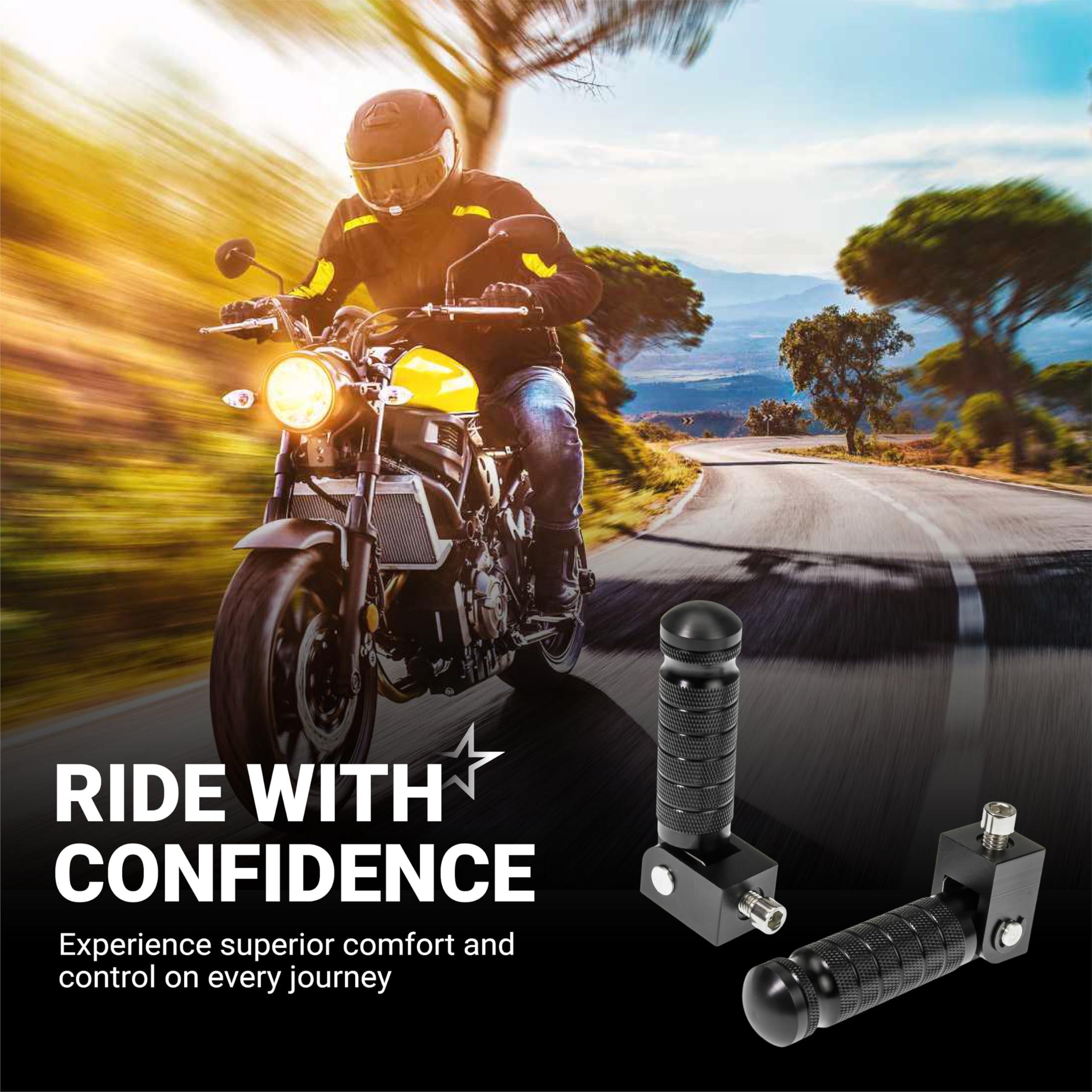 M8 Motorcycle Foldable Foot Pegs - CNC Aluminum 90° Foldable Anti-Slip Footrests - Universal Pedals for Bike E-Bike ATV UTV Dirt Bike Go Kart (Black) - Pack of 2 image 7