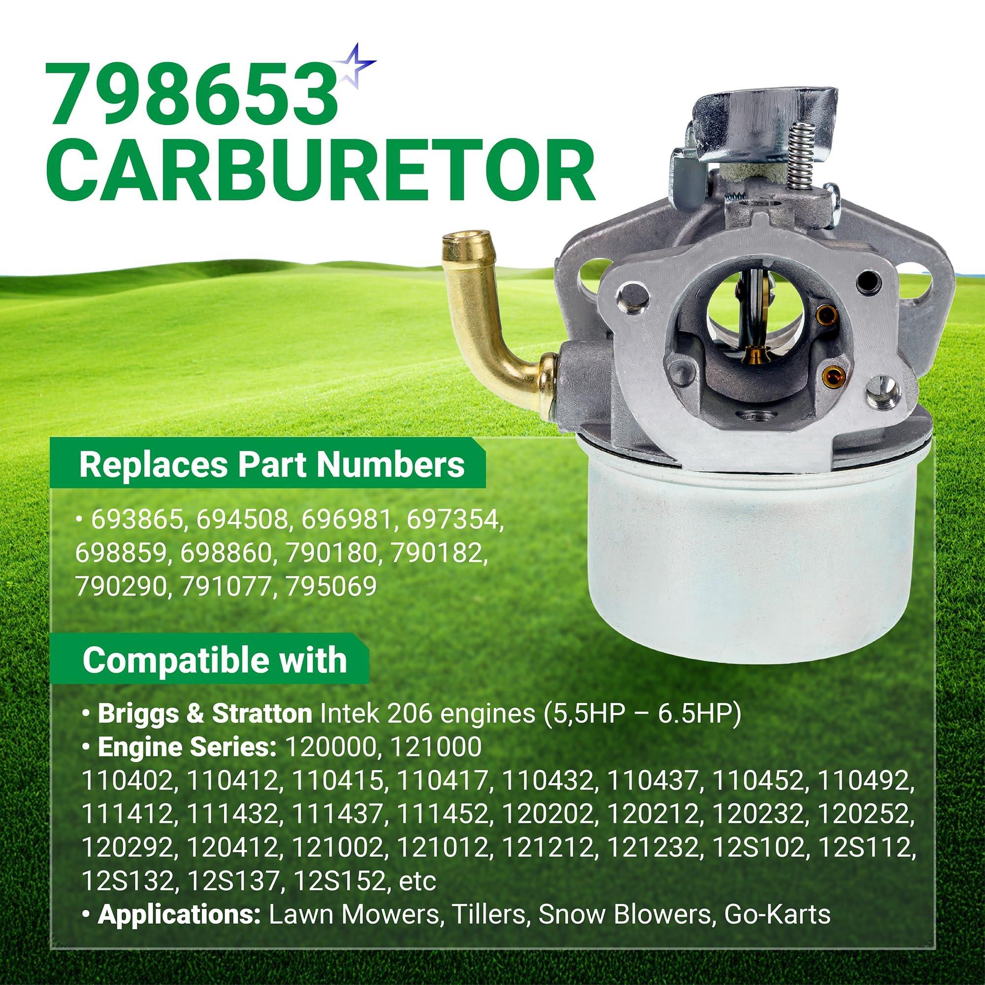 798653 Intek 206 Carburetor Air Filter Maintenance Kit (1x Carburetor, 1x air filter, 1x Fuel Hose, 1x Fuel Filter, 1x Choke Lever kit, 2x Gaskets) image 3