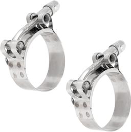1.5" T-Bolt Hose Clamps with Working Range 44mm - 50mm, 304 Stainless Steel - Compatible with Automotive, Industrial, Marine, Household, Exhaust system, Turbo Intake, Intercooler Pipe - Pack of 2 thumbnail 0