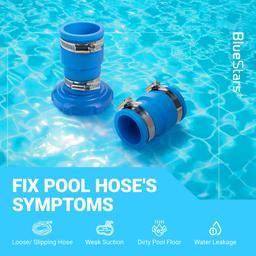 Pool Vacuum Hose Adapter Kit Replacement for Intex Adapter B - Fits 1.25" & 1.5" Above Ground Pool Skimmer Hoses - Includes Flexible Rubber Connectors & Stainless Steel Clamps - Pack of 2 thumbnail 6