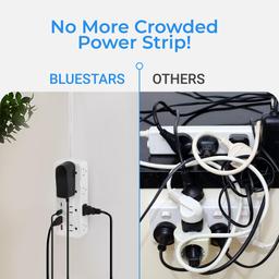 6 Ft Extension Cord Surge Protector Power Strip, Flat Plug with 8 AC Outlets & 4 USB Ports (2 USB C, 1 PD 20W Fast Charging), 1050 Joules, 1875W/13A, ETL Listed, Wall Mount for Home Office Dorm thumbnail 7