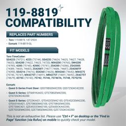 [Upgraded Grip120] 119-8819 Deck Belt for 42 Inch Deck Toro TimeCutter SS4225 SS4235 MX4260 Exmark Quest Zero Turn Mowers 119-8819-SL 147-2924 | 1/2" x 113.3'' thumbnail 5