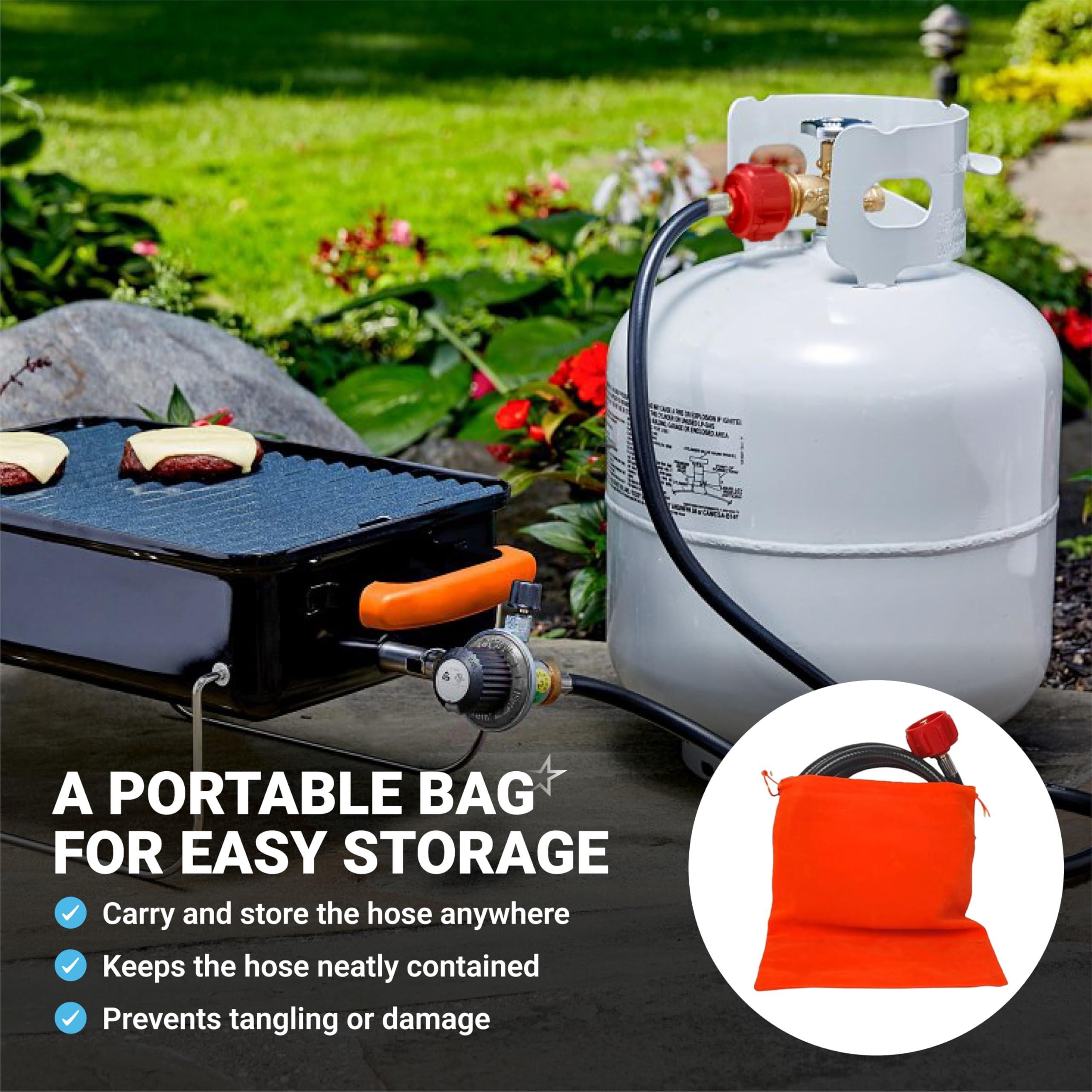 6FT Propane Hose Adapter 1lb to 20lb with QCC1/Type1 for 5-40lb Propane Tanks - for Weber Q, Coleman Camp Stove, Buddy Heater, Blackstone Griddle CGA600 Connection image 3