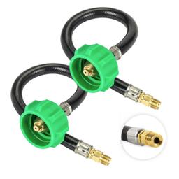 [1/4" Inverted Male Flare] PO2 12" inch Pigtail Propane Hose Connector, Connects QCC1 with Acme Nut - for 2-Stage Auto Changeover Regulator, Connects Propane Cylinder to RV Van Trailer Tank thumbnail 0