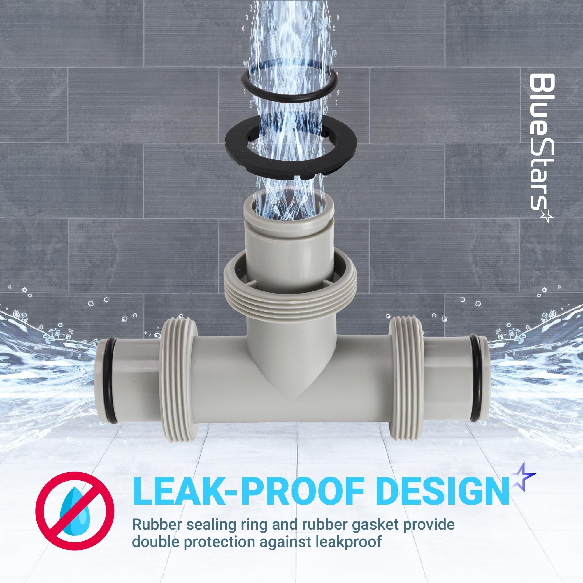 1.5" to 1.5" T-Joint Pool Hose Connector with 3 Rubber O-Rings - 3-Way Filter Pump Hose Adapter for Above Ground Swimming Pool - Replacement for Intex Hayward Coleman Sand Filter Systems image 4