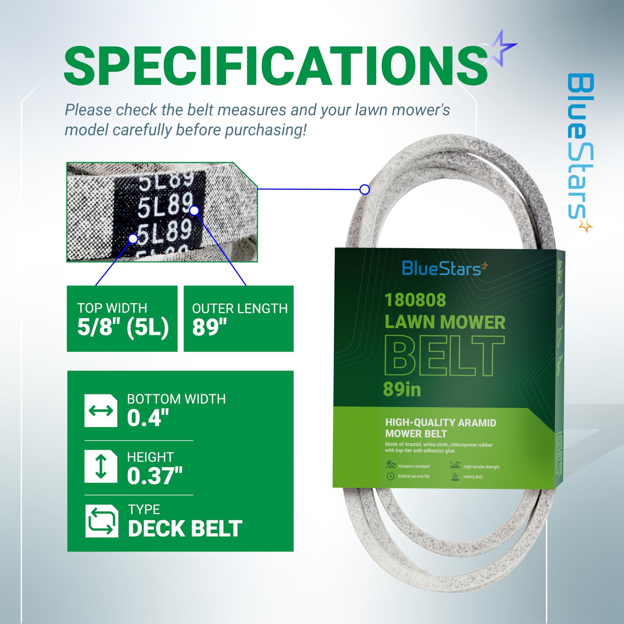 180808 Deck Belt - for 48 inch Deck Husqvarna GT5000 YTH2148 YTH2048 YTH2248 YTH1848XP YTH2448 AYP Craftsman Lawn Mowers - Replaces 532180808 174369 532174369 | 5/8" x 89" image 1