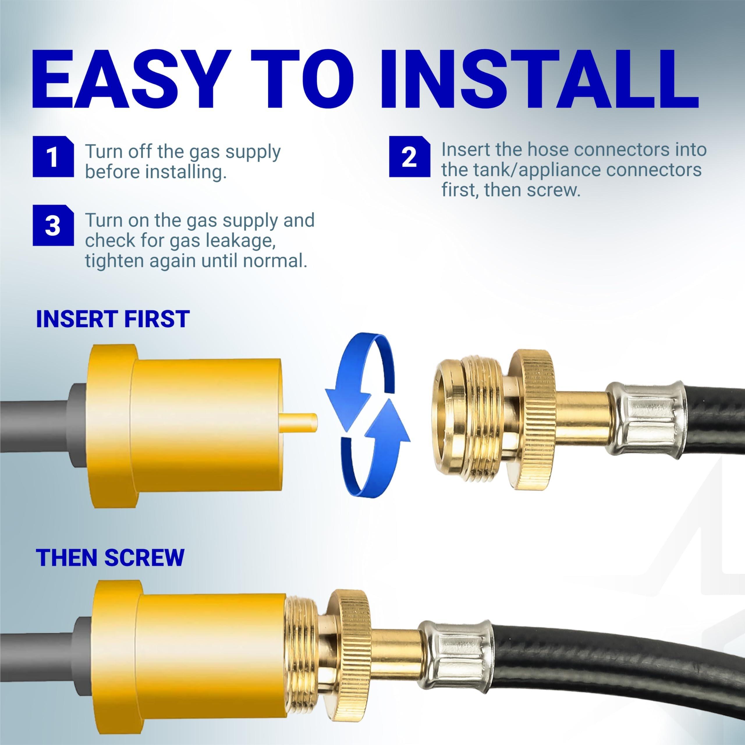 6FT Propane Hose Adapter 1lb to 20lb with QCC1/Type1 for 5-40lb Propane Tanks - for Weber Q, Coleman Camp Stove, Buddy Heater, Blackstone Griddle CGA600 Connection image 6