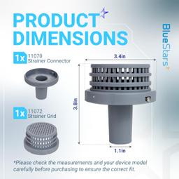11070 11072 Pool Strainer Connector Kit for Intex 25022E 26005E - 1-1/4" Water Jet Fitting - Fits Above Ground Filter Basket Inlet Outlet Connector thumbnail 1