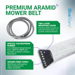 607400 Pump Drive Belt, Replaces 603907 Hustler Drive Belt - Compatible with Hustler Raptor SD 52" 54" 60" Deck, Raptor SDX/Limited Zero-Turn Mowers | 50.75" x 1/2" thumbnail 5