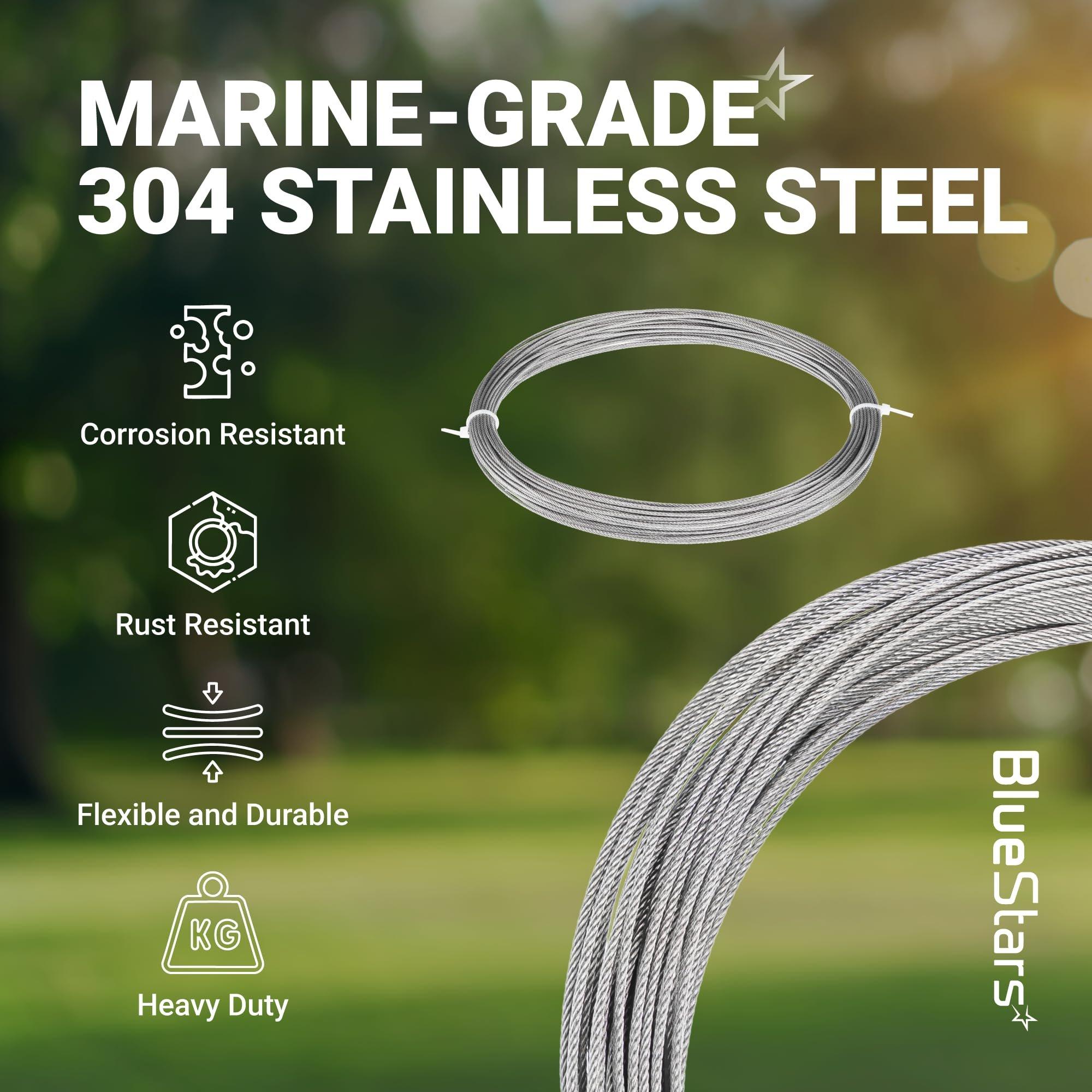 [Lifetime Warranty] 1/16" Wire Rope Kit - 100FT with 25pcs Aluminum Sleeves and 10pcs Thimbles - 7x7 Strand Core Heavy Duty Wire for Deck Railing, String Lights, Garden Trellis and More image 4