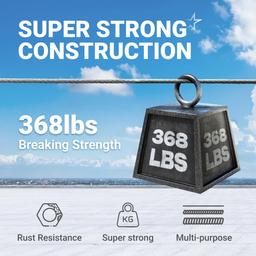 [Lifetime Warranty] 1/16" Wire Rope Kit - 100FT with 25pcs Aluminum Sleeves and 10pcs Thimbles - 7x7 Strand Core Heavy Duty Wire for Deck Railing, String Lights, Garden Trellis and More thumbnail 3