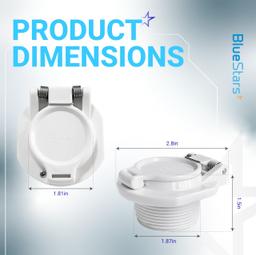 [Lifetime Warranty] W400BWHP Free Rotating Vacuum Lock Safety Wall Fitting - Fit for Zodiac, Hayward, Pentair Suction Pool Cleaners - Replace W400BLGP W400BBKP K1250 Safety Wall Accessories Pool Suction Cover thumbnail 1
