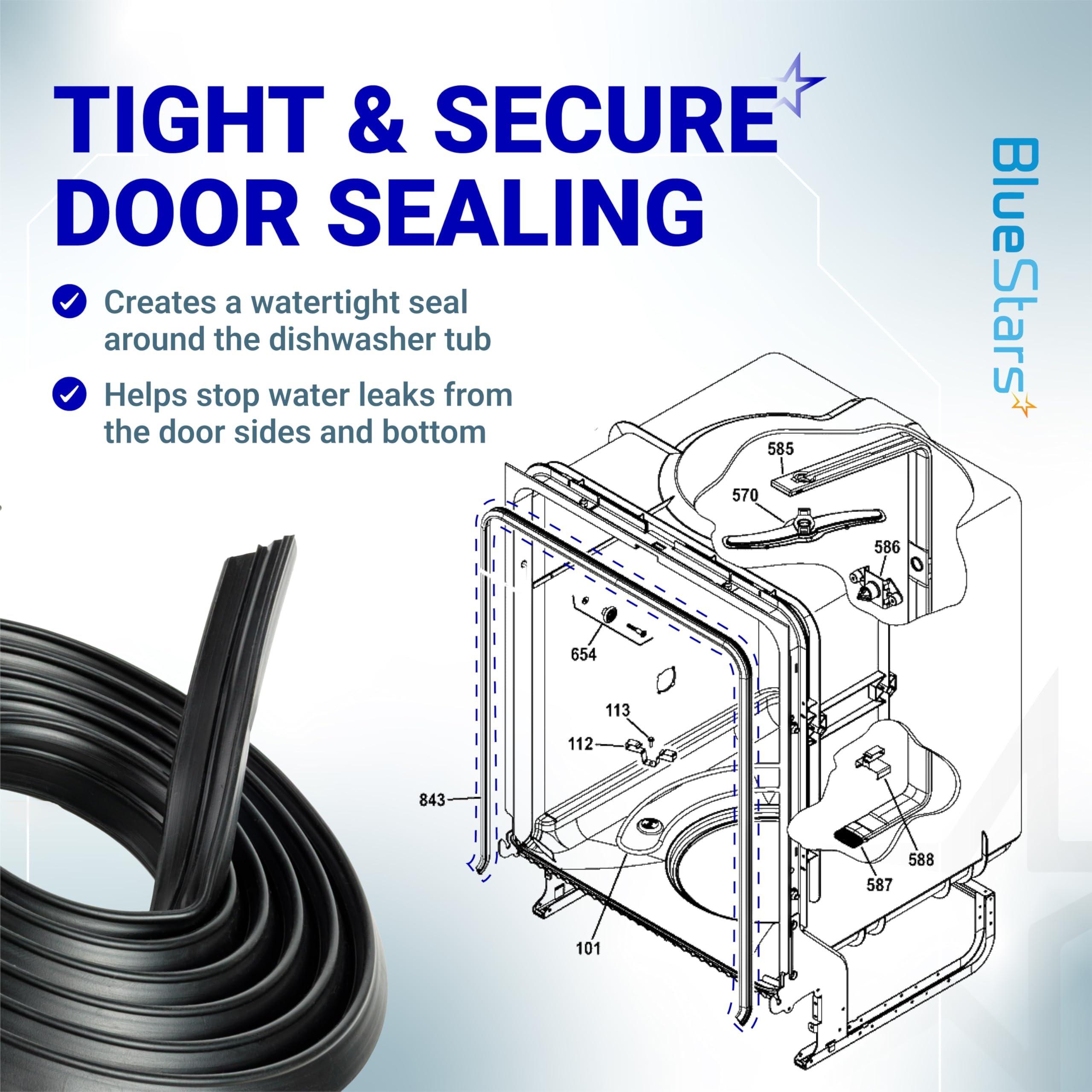 [2026 Upgraded] WD08X23476 Dishwasher Tub Gasket Door Seal Replacement - Compatible with GE Hotpoint Dishwashers - Replaces WD08X10088 WD08X20674 WD08X22094 4466530 AP6041569 PS11774412 image 2