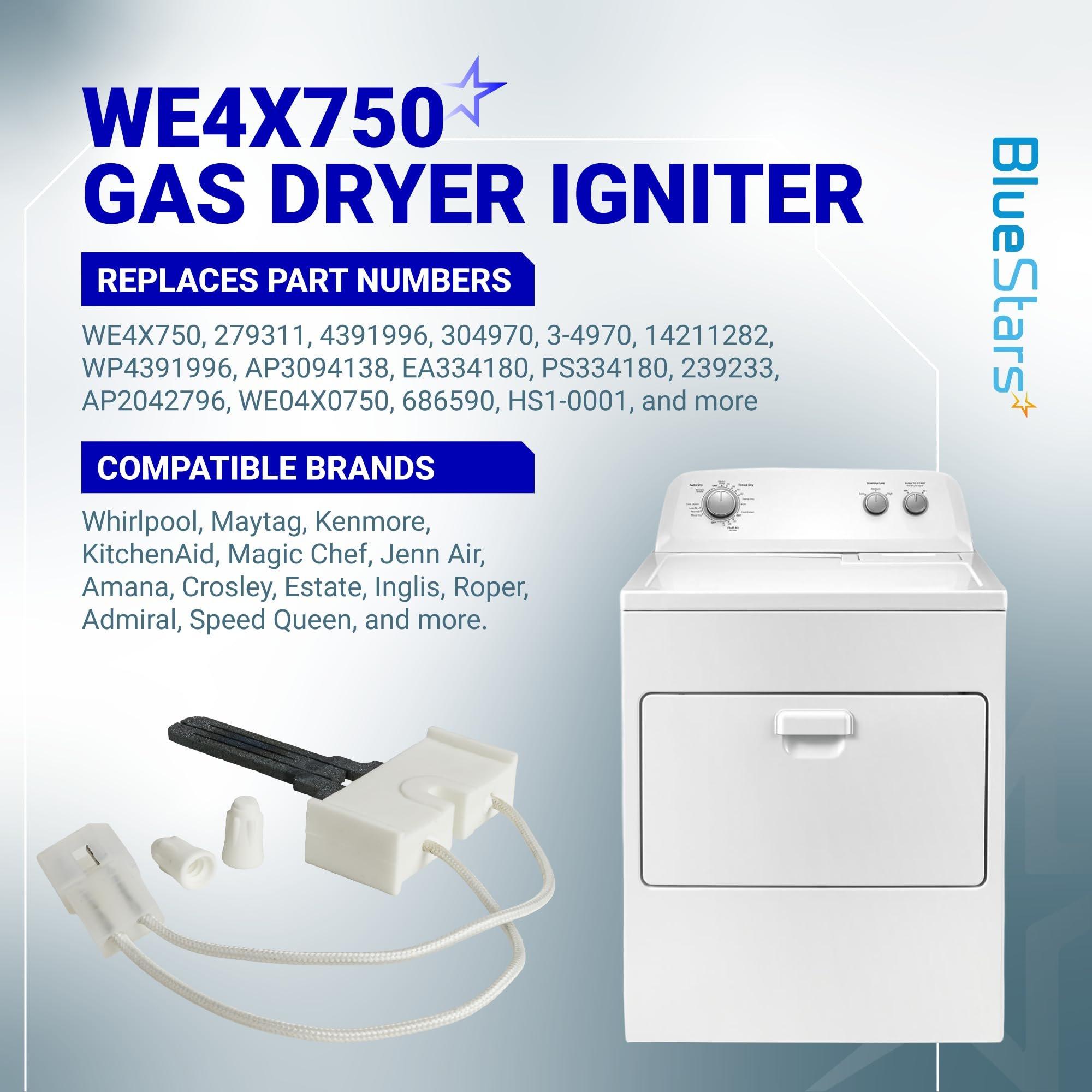 [2026 Upgraded] WE4X750 279311 Gas Dryer Igniter - Compatible with Kenmore Whirlpool Maytag GE Frigidaire Dryer - Replaces AP3094138 239233 WE4X750 4391996 WE04X0750 (Flat Style Ignitor) image 3