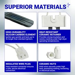 [2026 Upgraded] WE4X750 279311 Gas Dryer Igniter - Compatible with Kenmore Whirlpool Maytag GE Frigidaire Dryer - Replaces AP3094138 239233 WE4X750 4391996 WE04X0750 (Flat Style Ignitor) thumbnail 6