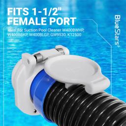 [Lifetime Warranty] W400BWHP Free Rotating Vacuum Lock Safety Wall Fitting - Fit for Zodiac, Hayward, Pentair Suction Pool Cleaners - Replace W400BLGP W400BBKP K1250 Safety Wall Accessories Pool Suction Cover thumbnail 7